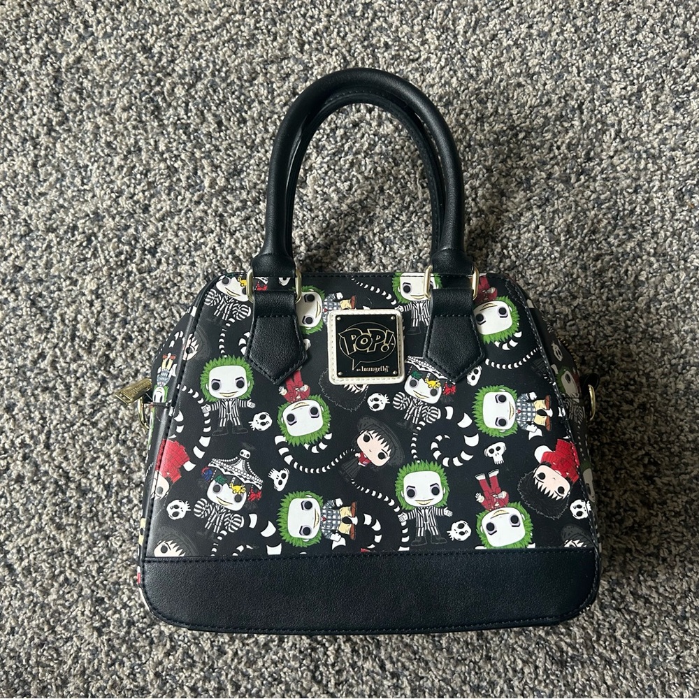 Loungefly Black and Green Beetlejuice Mini Bag